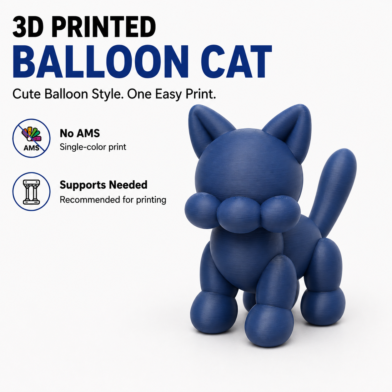 Balloon Cat 3D printed model