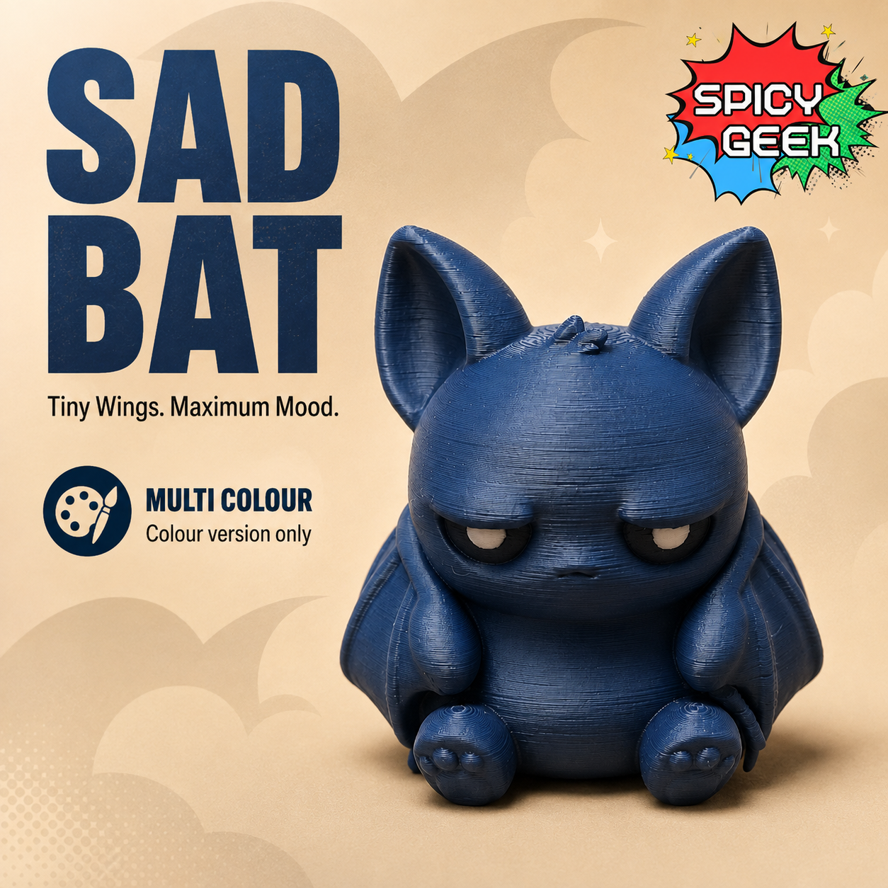 Sad Bat 3D printed model
